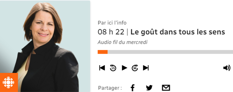 Chronique Radio-Canada Éducation au goût 2019